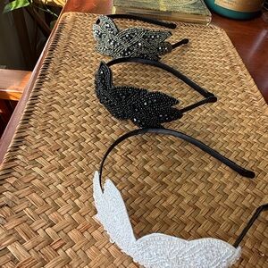 Elegant Black and White Beaded Headbands